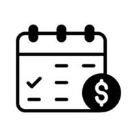 Mark your payment date up to date with a calendar icon for financial planning vector