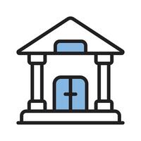 Bank Building Icon shows your trusted place for all financial services and transactions vector