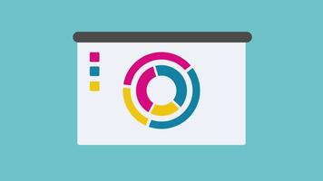 animation of data analytics on dashboard with chart or diagram video