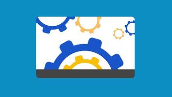 animation of process gear loading 2d video