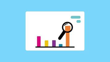 animation of data analytics on dashboard with chart or diagram video