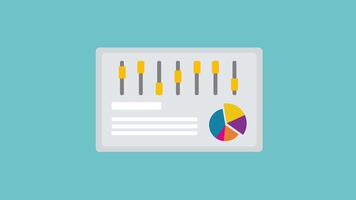 animation of data analytics on dashboard with chart or diagram video