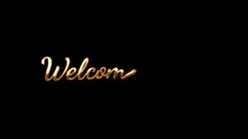 Welcome Back Handwritten Animated Text in Gold Color with ink drop. Great for welcoming back customers, website banner, social media posts. video