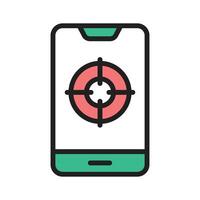 Get your hands on this flat icon of phone target vector