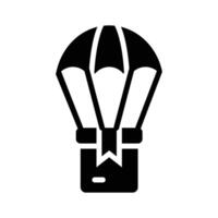 Experience aerial delivery with our icon for efficient transportation of goods. vector