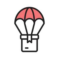 Experience aerial delivery with our icon for efficient transportation of goods. vector