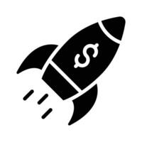 Check out this flat icon of financial startup represents with a rocket and a dollar sign on it vector