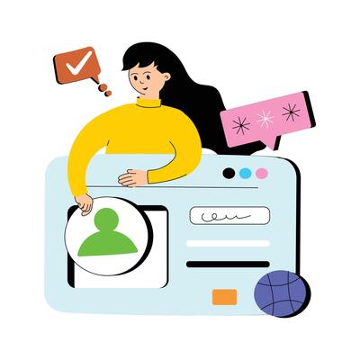 Have a look at this flat illustration of account login