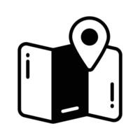 A basic map pin icon, indicating a specific location on a map. vector