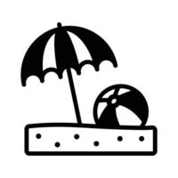 Enjoy yourself on the side of beach with flat icon vector