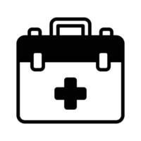 An icon of a first aid kit, featuring clean lines and essential elements for medical assistance. vector