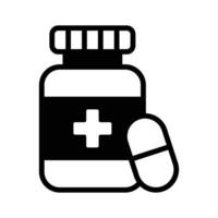 Get your healthcare done with a design icon of pills jar vector