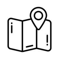 A basic map pin icon, indicating a specific location on a map. vector