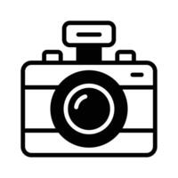 Trendy icon of digital camera, used for capturing moments and making memories vector