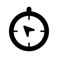 A simple icon of a compass, with directional markings and a north-facing needle. vector