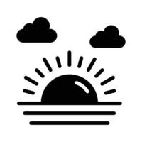 Take a look at this icon of sunrise, representing with clouds and sunlight vector