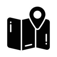 A basic map pin icon, indicating a specific location on a map. vector