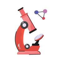 Microscope, a concept of educational tool in hand drawn design vector