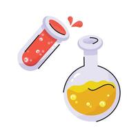 Hand drawn sticker of lab instruments vector