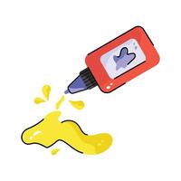 Unique design hand drawn sticker of glue bottle vector