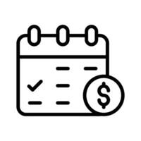 Mark your payment date up to date with a calendar icon for financial planning vector