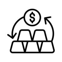 Convert gold into money and vise versa easily with the gold conversion icon vector