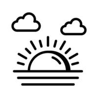 Take a look at this icon of sunrise, representing with clouds and sunlight vector