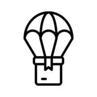 Experience aerial delivery with our icon for efficient transportation of goods. vector