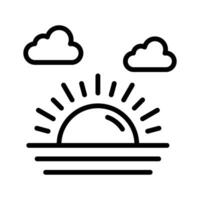 Take a look at this icon of sunrise, representing with clouds and sunlight vector