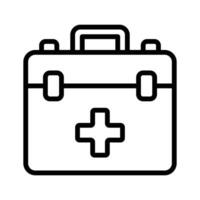 An icon of a first aid kit, featuring clean lines and essential elements for medical assistance. vector
