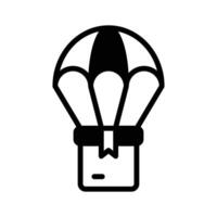 Experience aerial delivery with our icon for efficient transportation of goods. vector
