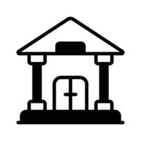 Bank Building Icon shows your trusted place for all financial services and transactions vector