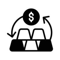 Convert gold into money and vise versa easily with the gold conversion icon vector