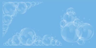 soap bubble. Realistic soap bubble, glare. Foam bubbles. Powder and soap, detergent. vector