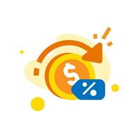 get point or coin cashback concept illustration flat design. simple modern graphic element for ui, infographic, icon vector
