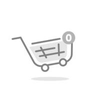 Empty trolley, no shopping yet concept illustration flat design. simple modern graphic element for empty state ui, infographic, icon vector