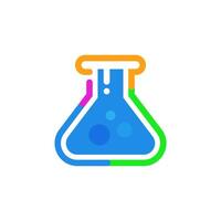 Customization or modification. chemistry science triangular beaker concept illustration flat design icon vector
