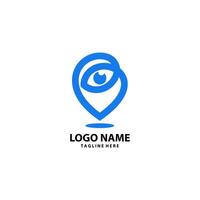 pin eye logo design vector