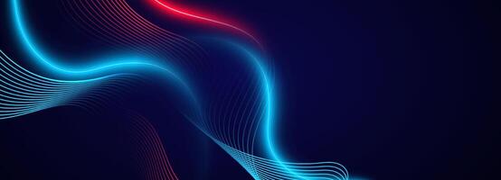 Abstract technology background with glowing lines vector