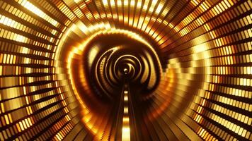 futuristic gold wave noise audio visualization tunnel seamless loop background video