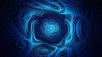 Abstract technological digital virtual tunnel for data transmission in binary code 3d illustration. seamless loop video