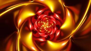 vj loop. abstract motion background. 3D golden red abstract swirl pattern style. seamless 4K video