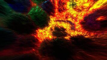 abstract color Backgrounds, painting collage, Fire fractal effect seamless loop 3d video