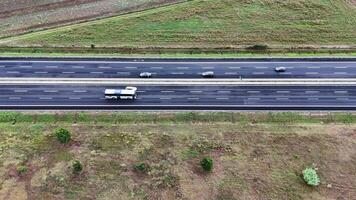 Arial view of Modern transportation with Expressway Road highway Top view. Important infrastructure. video
