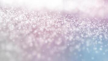 White and silver twinkling lights on a soft blue and pink background create a dreamy and elegant holiday or special occasion design. loop. Suitable for festive greeting cards and event invitations video