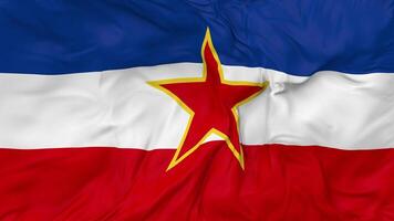 Yugoslavia Flag Seamless Looping Background, Looped Bump Texture Cloth Waving Slow Motion, 3D Rendering video