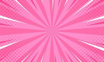Pink comic sunburst effect background with halftone. pop art comic-style background. Suitable for templates, sale banners, events, ads, web and pages vector
