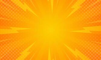 Bright orange-yellow gradient abstract background. Orange comic sunburst effect background with halftone. Suitable for templates, sales banners, events, ads, web, and pages vector