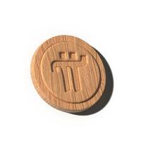 Pi Network coin design wood texture. 3D Pi network coin design illustration. Pi network icons. 3D Pi Network coin icons. similar design vector