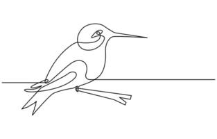 Continuous one line drawing of flying hummingbird. One line drawing illustration of colibri. Flying animal concept Single line, Hummingbird one line art design vector